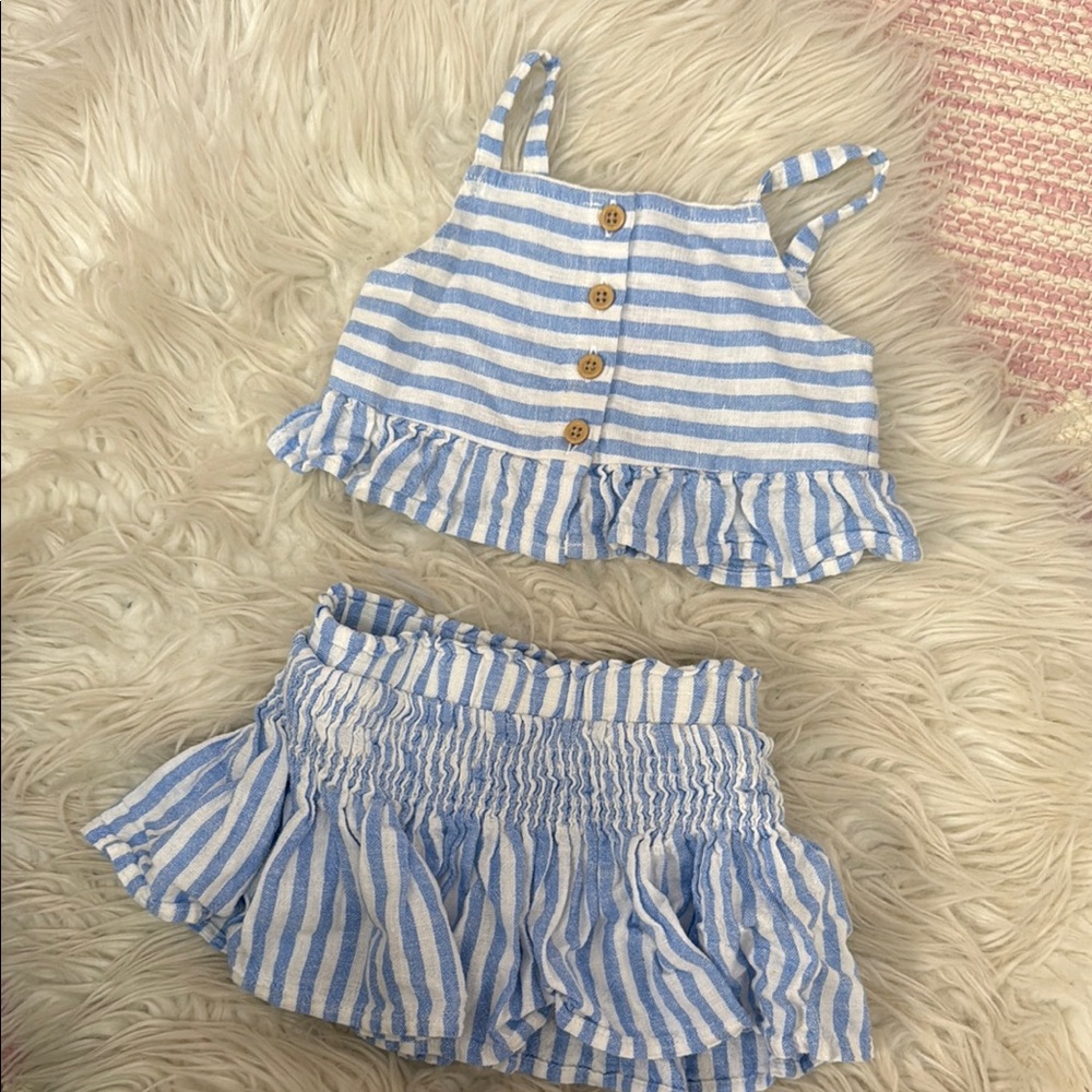 Cat & Jack Blue and White Diaper Covers with Ruffled Accents